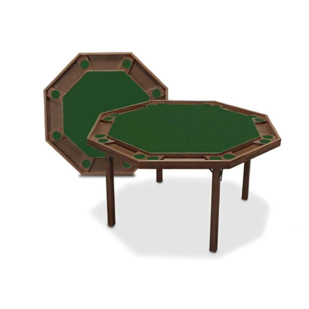 52" Folding Spanish Oak Poker Table — commercial game-room equipment, US-wide supply and service