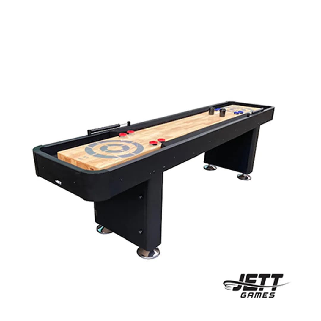 9-ft Shuffleboard Table with Bumpers — commercial game-room equipment, US-wide supply and service