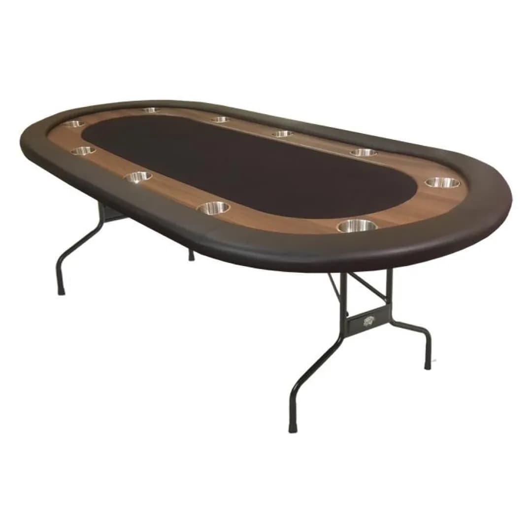 Black Felt Walnut Folding Poker Table — commercial gaming tables supplied nationwide