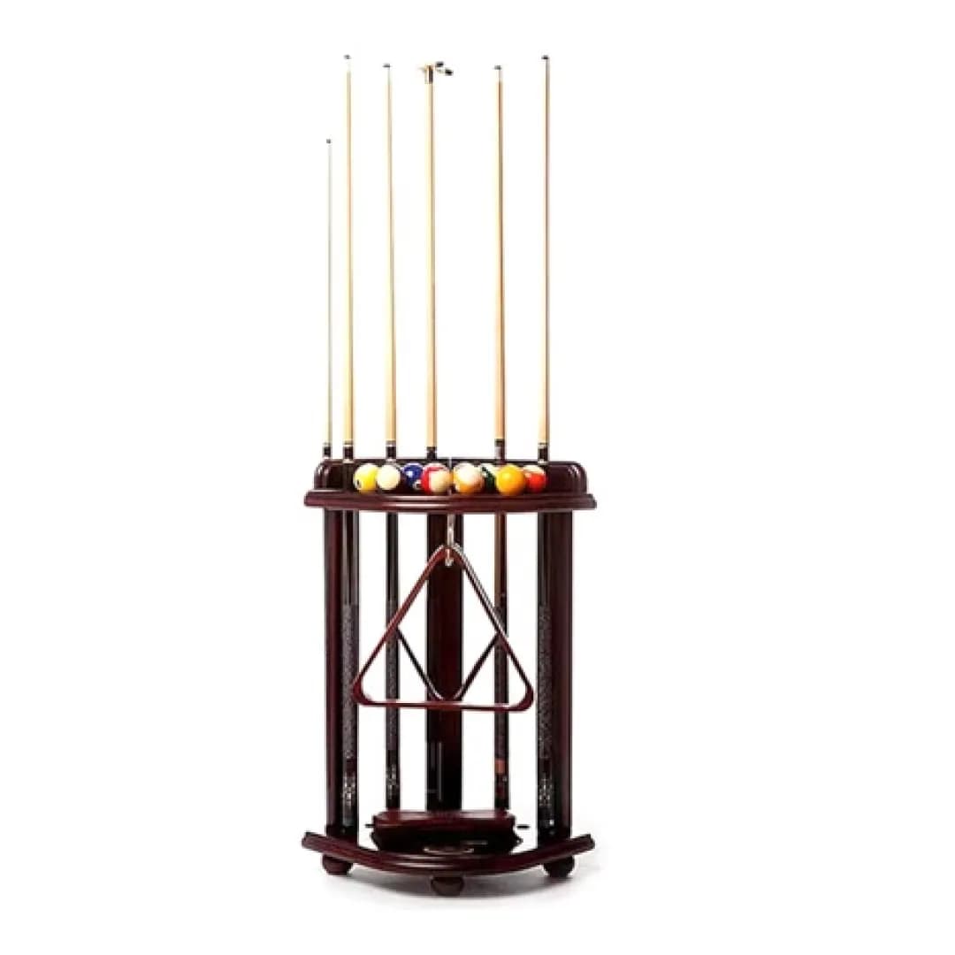 Walnut Brown Corner Pool Cue Rack — commercial gaming tables supplied nationwide