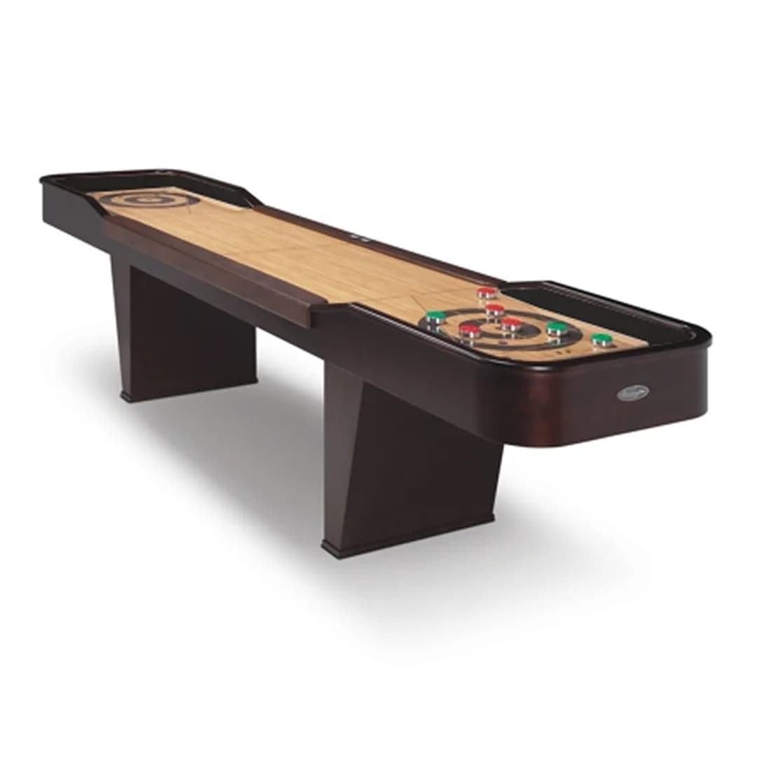12-ft Shuffleboard Table — Dark Walnut — commercial game-room equipment, US-wide supply and service