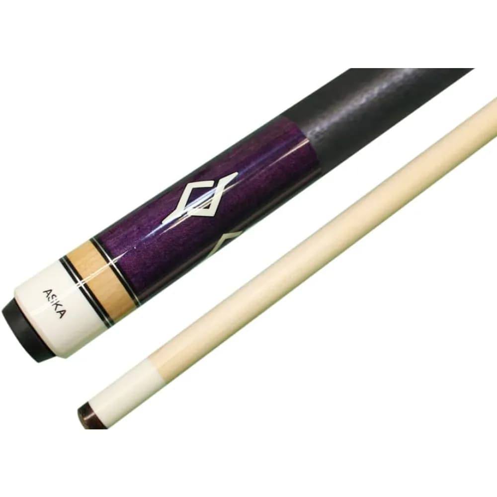 2-Piece Pool Cue, 58", Canadian Maple, 13mm Tip — Purple/Decal — commercial game-room equipment, US-wide supply and service