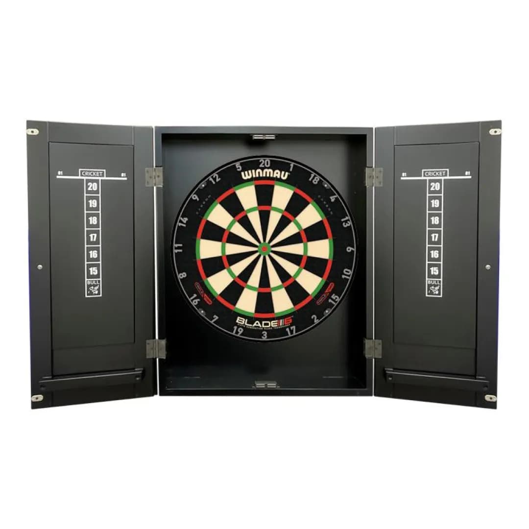Black Solid Hardwood Dart Cabinet — commercial game-room equipment, US-wide supply and service