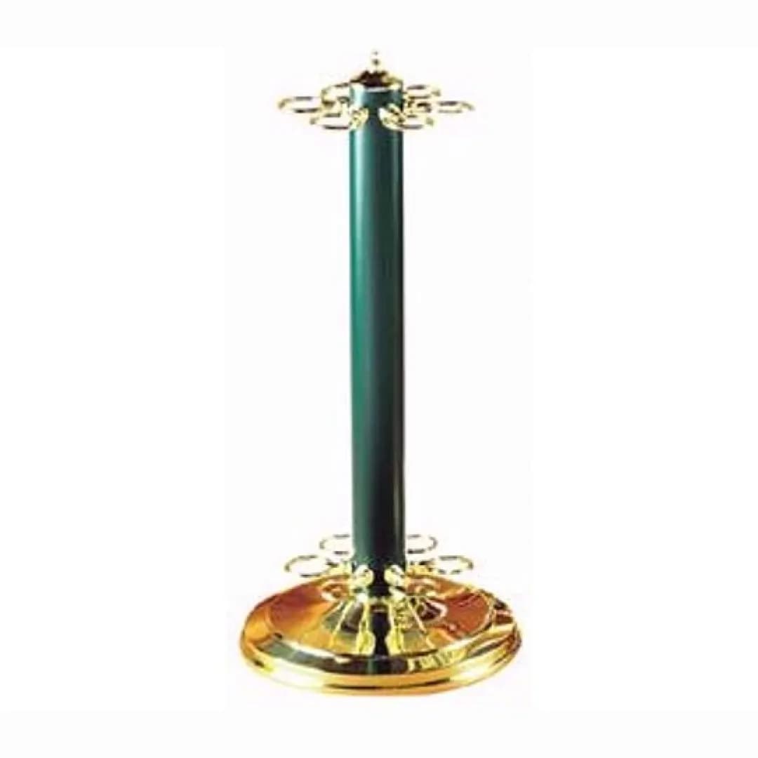 Metal Pool Cue Stand, Hunter Green & Brass — commercial game-room equipment, US-wide supply and service